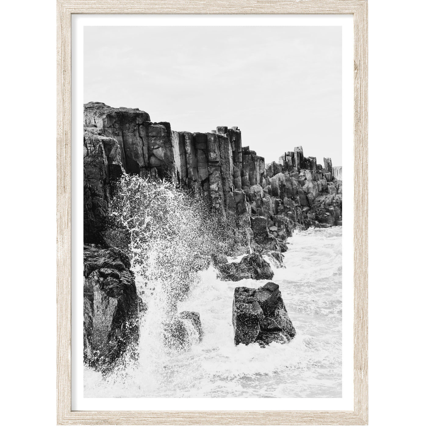 black & white coastal wall art, ocean cliffs art print | arrtopia