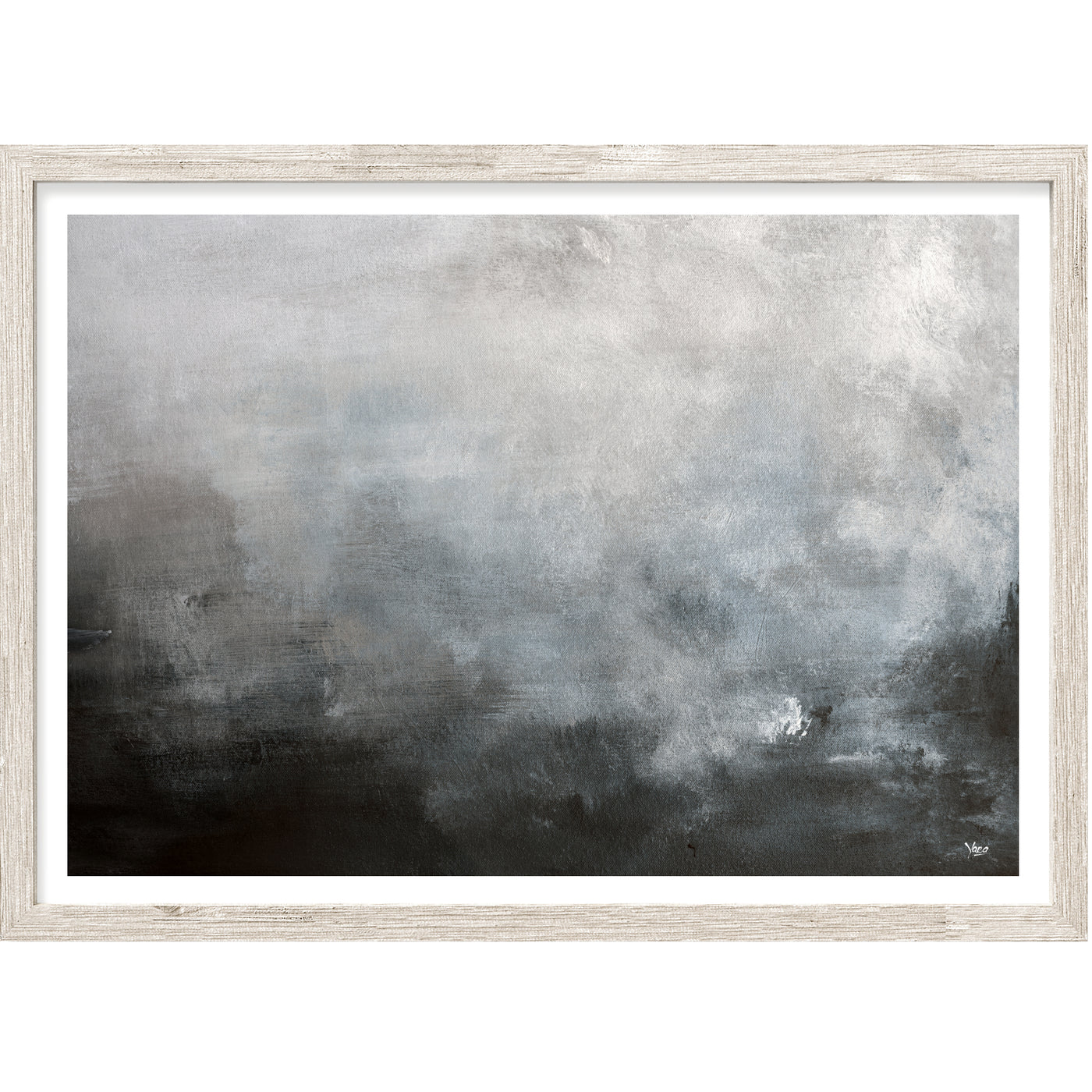 Dark Grey Abstract Wall Art, Contemporary Art Print, Ready-to-Hang Canvas, Extra Large Wall Decor | arrtopia