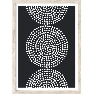 Black & White Abstract Wall Art, Contemporary Dot Art Print, Ready-to-Hang Canvas, Extra Large Wall Decor | arrtopia