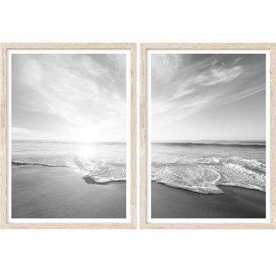 Black & White Coastal Wall Art,  Beach Photography Print Set, Large Wall Decor | arrtopia