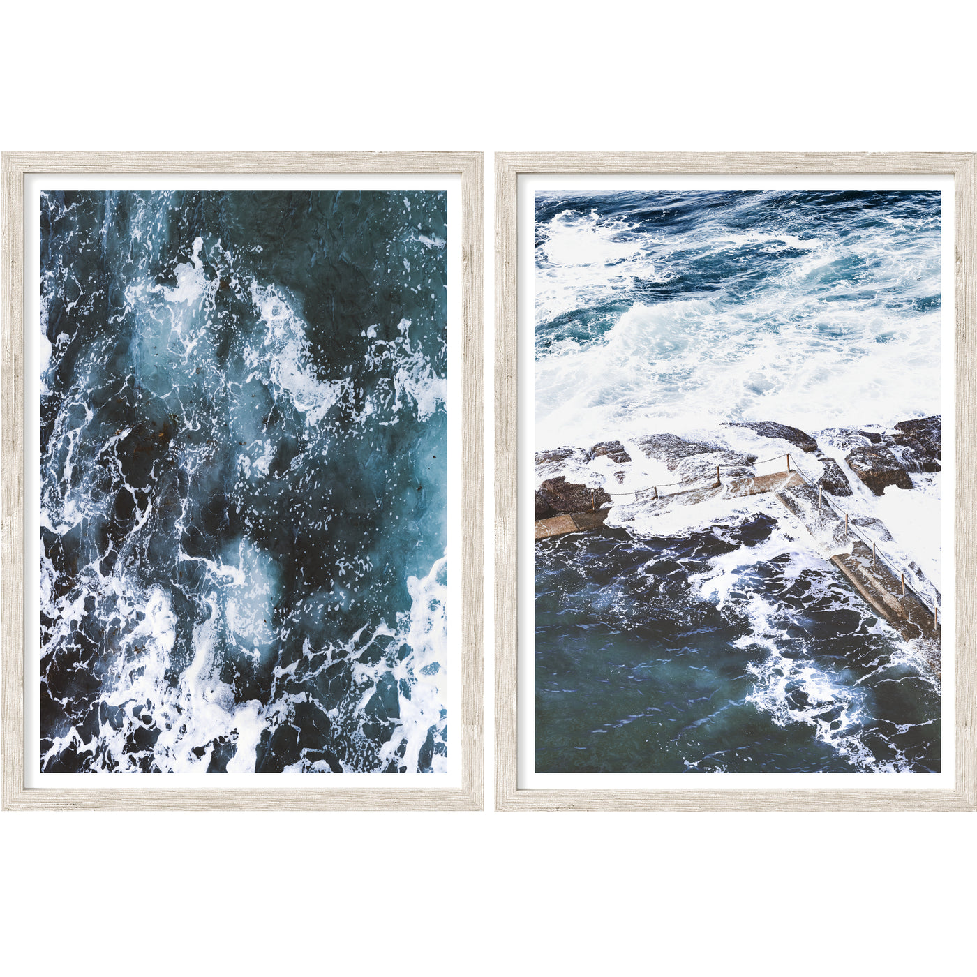 Ocean Wall Art, Coastal Rockpool Beach Photography Print Set, Extra Large Wall Decor | arrtopia