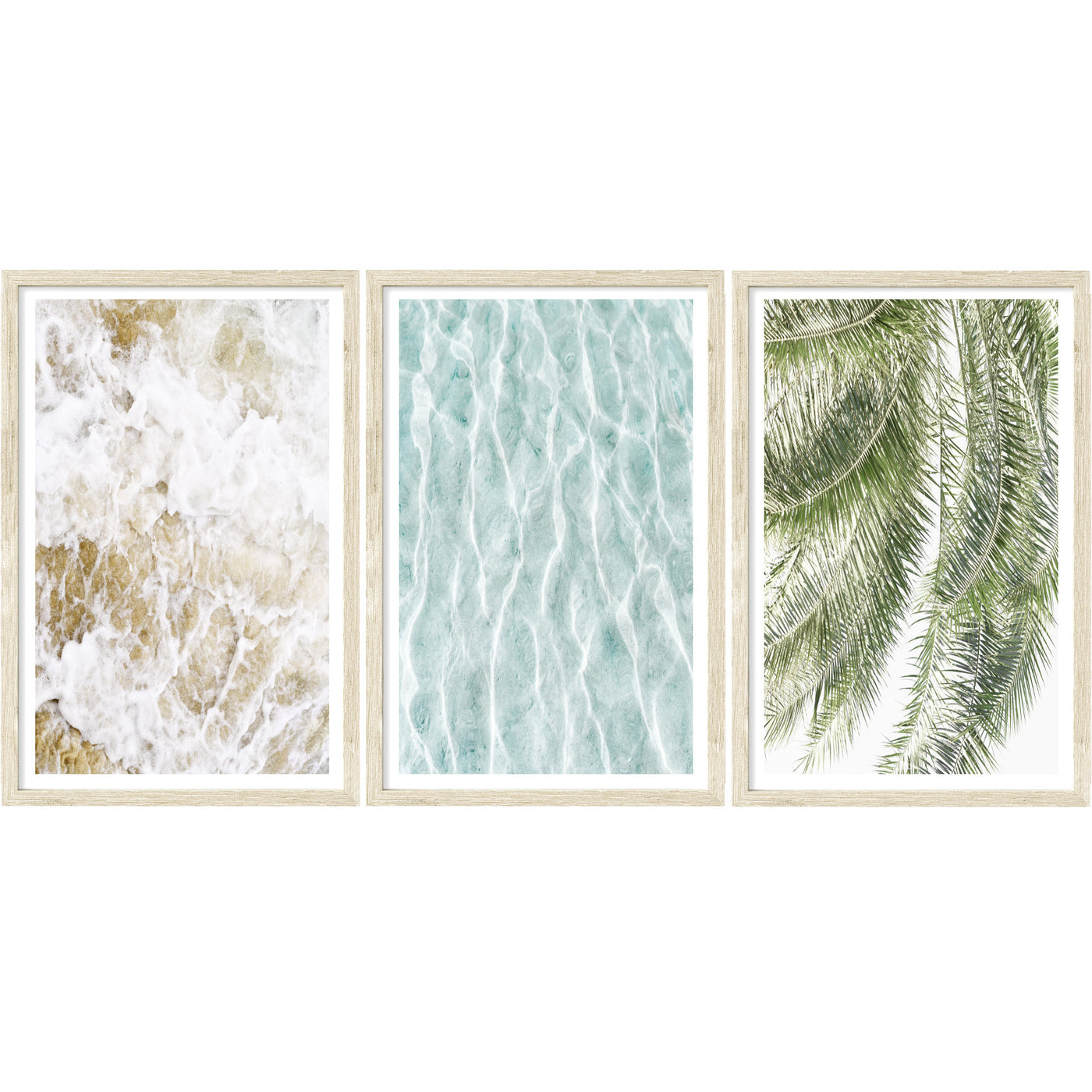 trio abstract coastal wall, set of 3 prints by arrtopia