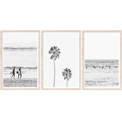 set of 3 prints, black & white surfing posters | arrtopia