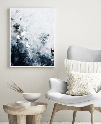 navy abstract wall art print for contemporary living room | arrtopia