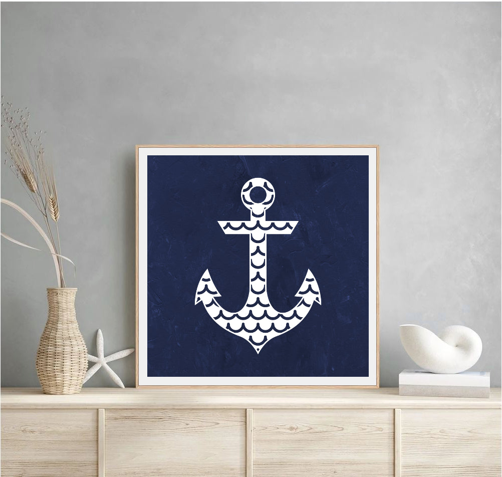 Navy Anchor Print