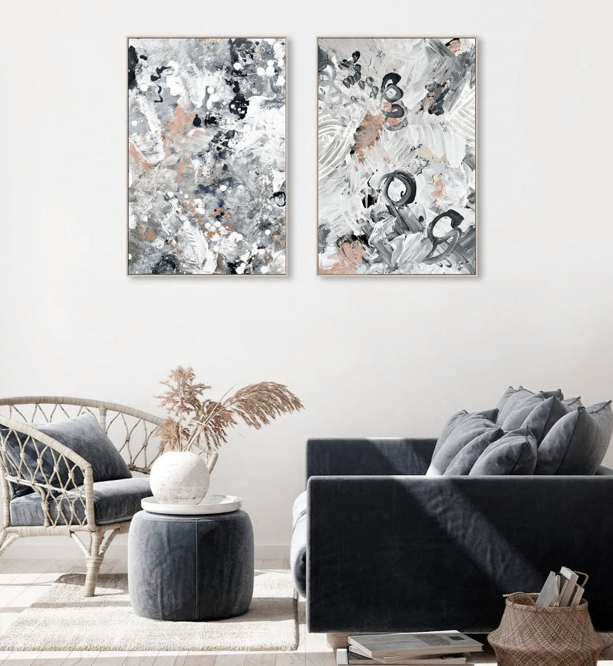 abstract wall art, set of 2 prints, large canvas prints | arrtopia 