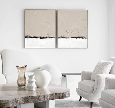 set of 2 minimalist abstract art prints, large canvas wall wall art | arrtopia