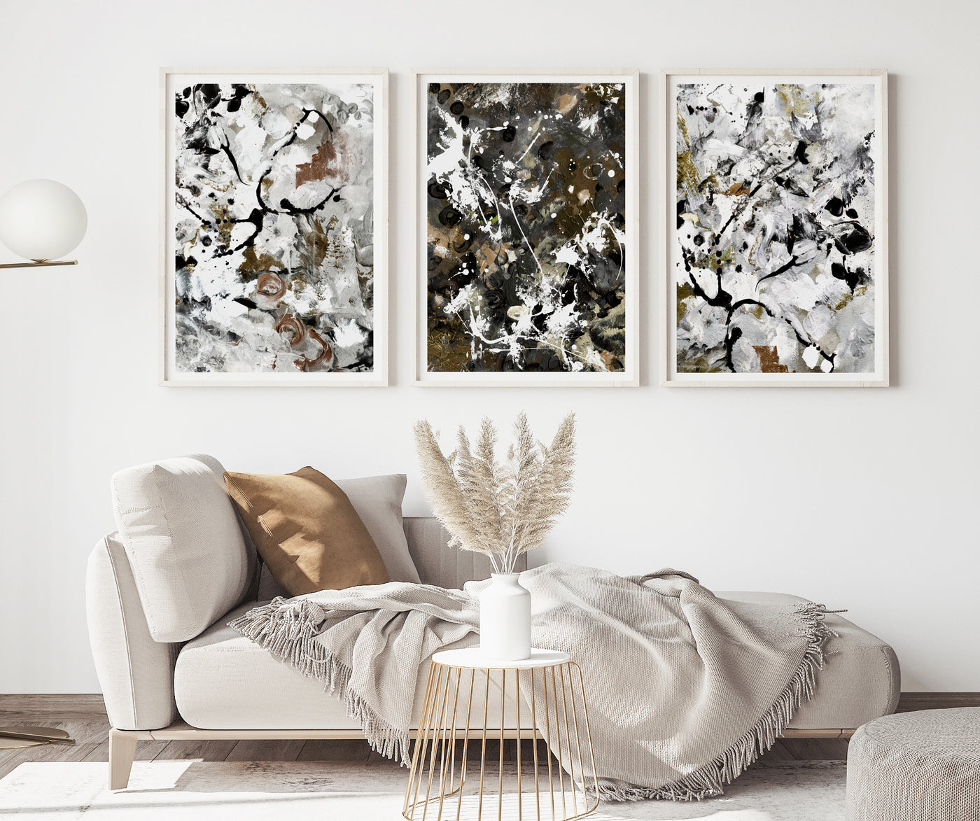set of 3 prints, abstract wall art | arrtopia