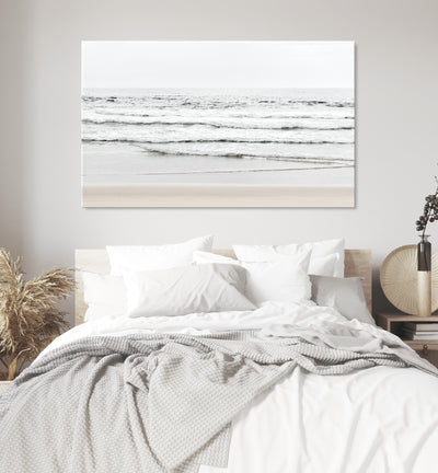 Neutral Beach Print, Oversized Canvas Print for Bedroom, Contemporary Wall Art | arrtopia